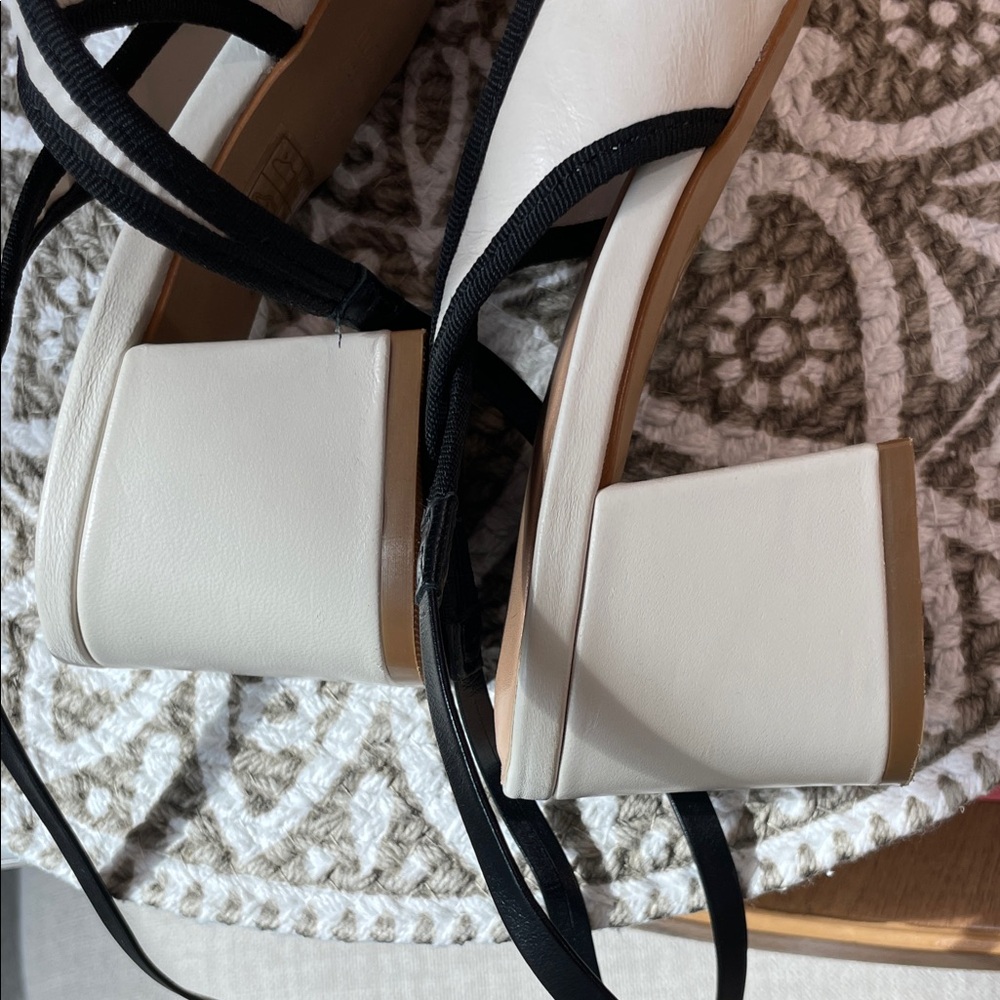Anthropologie x Maeve Ballet Ankle Wrap Heels ivory - Picture 13 of 16